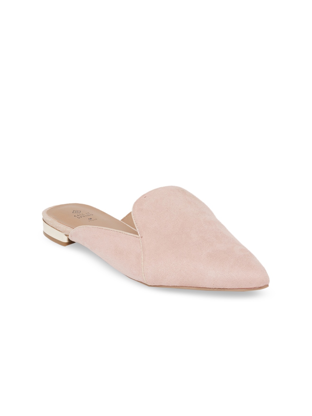 

Call It Spring Women Pink Solid PU Mules