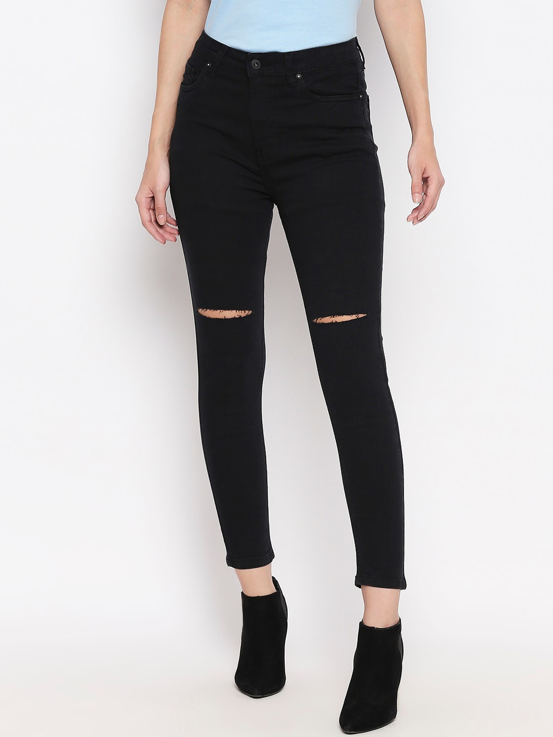 People Women Black Skinny Fit Jeans