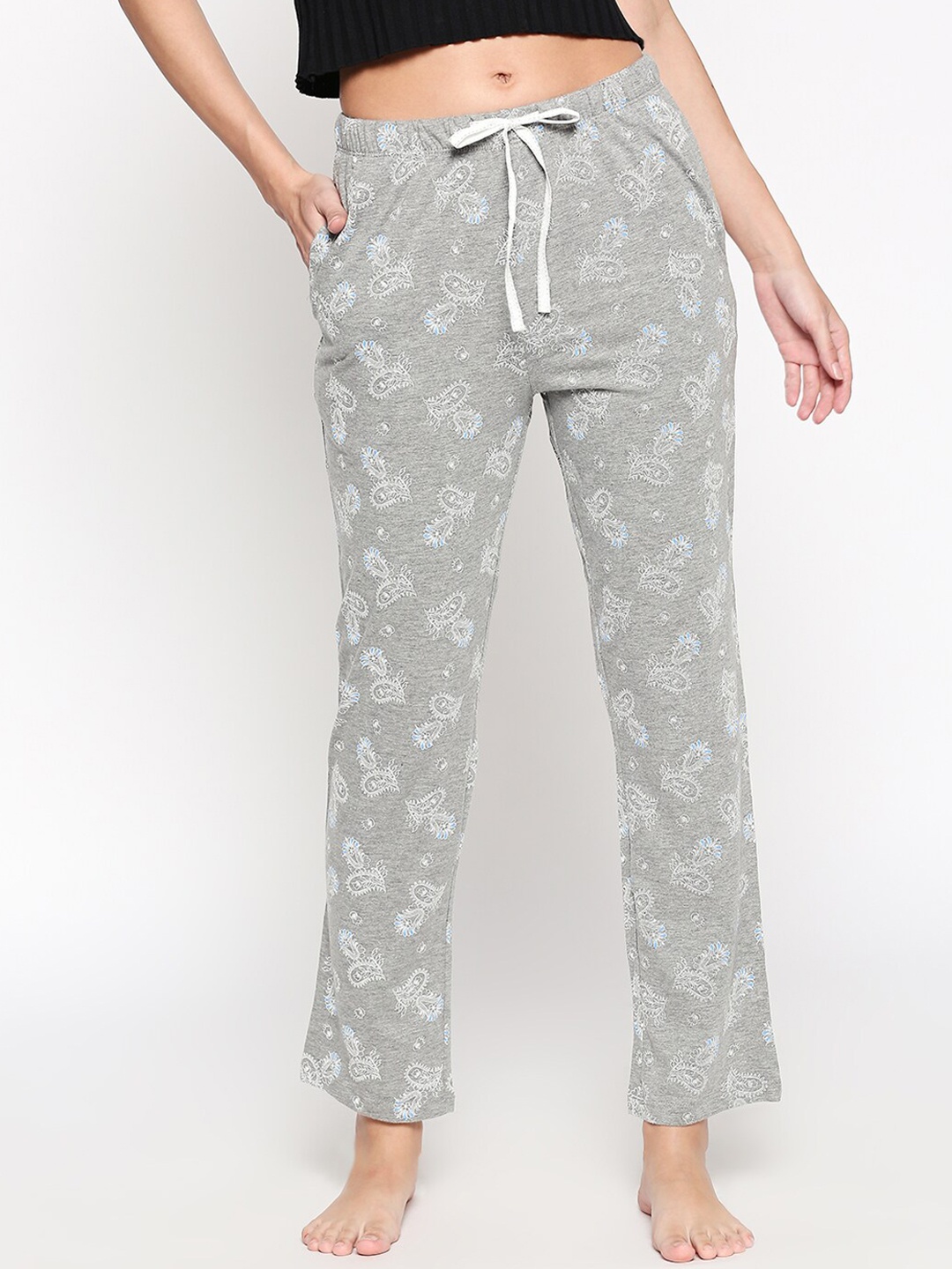 

Dreamz by Pantaloons Women Grey Printed Lounge Pants