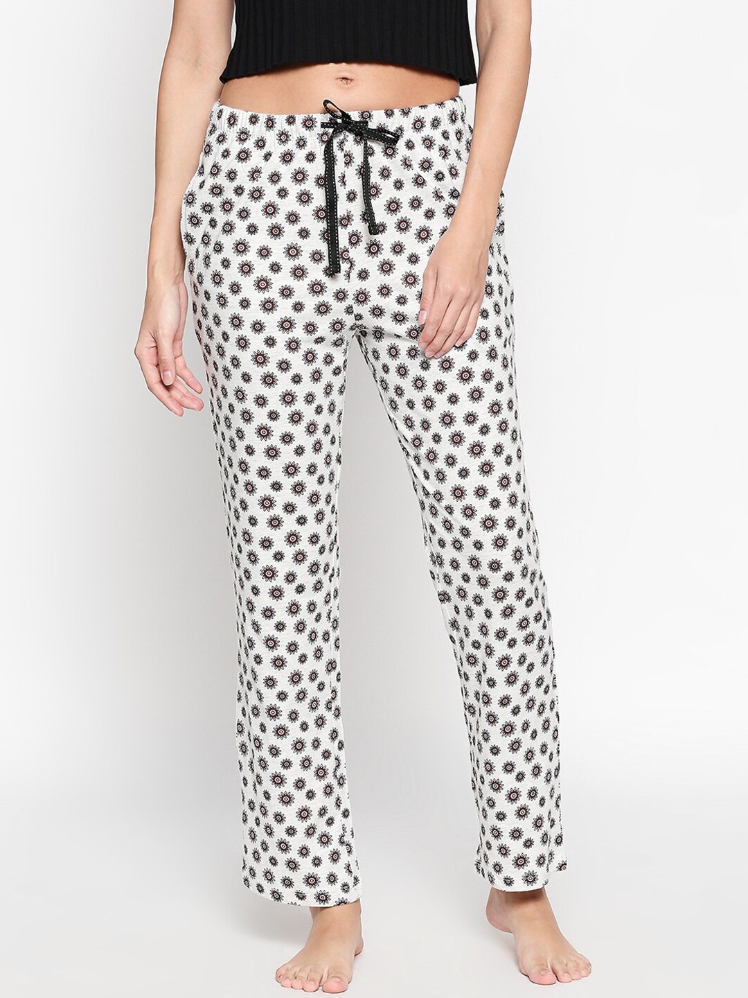 

Dreamz by Pantaloons Women Grey & Brown Printed Lounge Pants