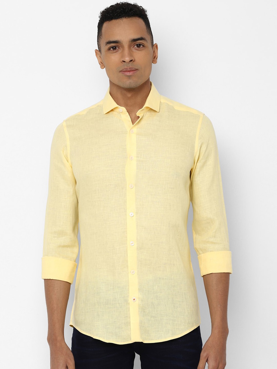 

SIMON CARTER LONDON Men Yellow Slim Fit Solid Casual Shirt