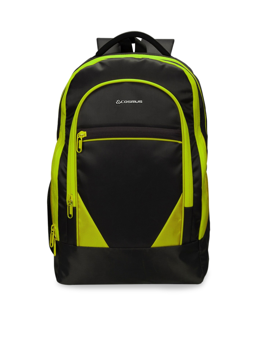 

COSMUS Unisex Black & Fluorescent Green Solid Backpack