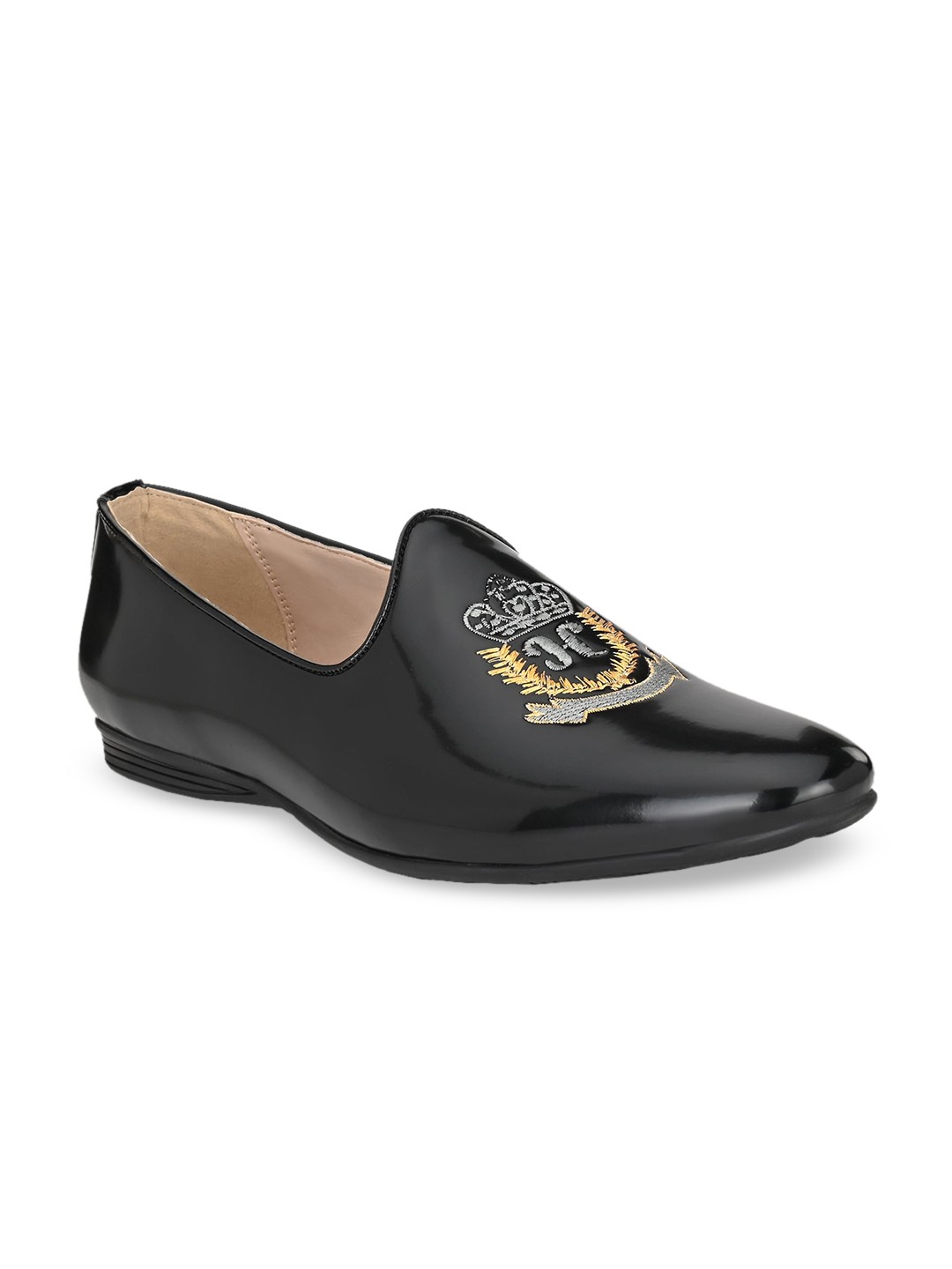 

San Frissco Men Black Woven Design Loafers