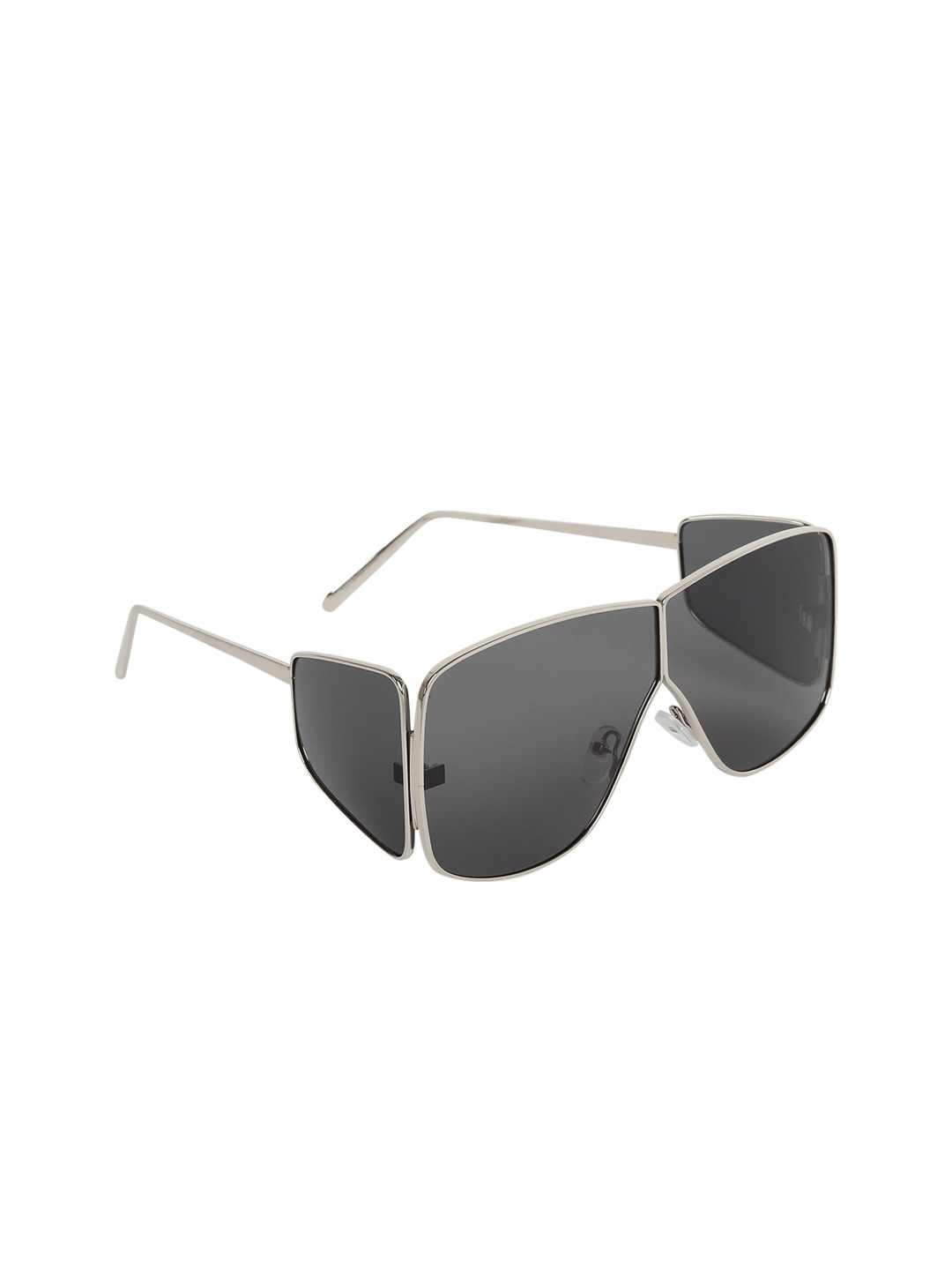 

ALIGATORR Unisex Black & Silver-Toned Badshah Style UV Protected Aviator Sunglasses ALI_BAD002
