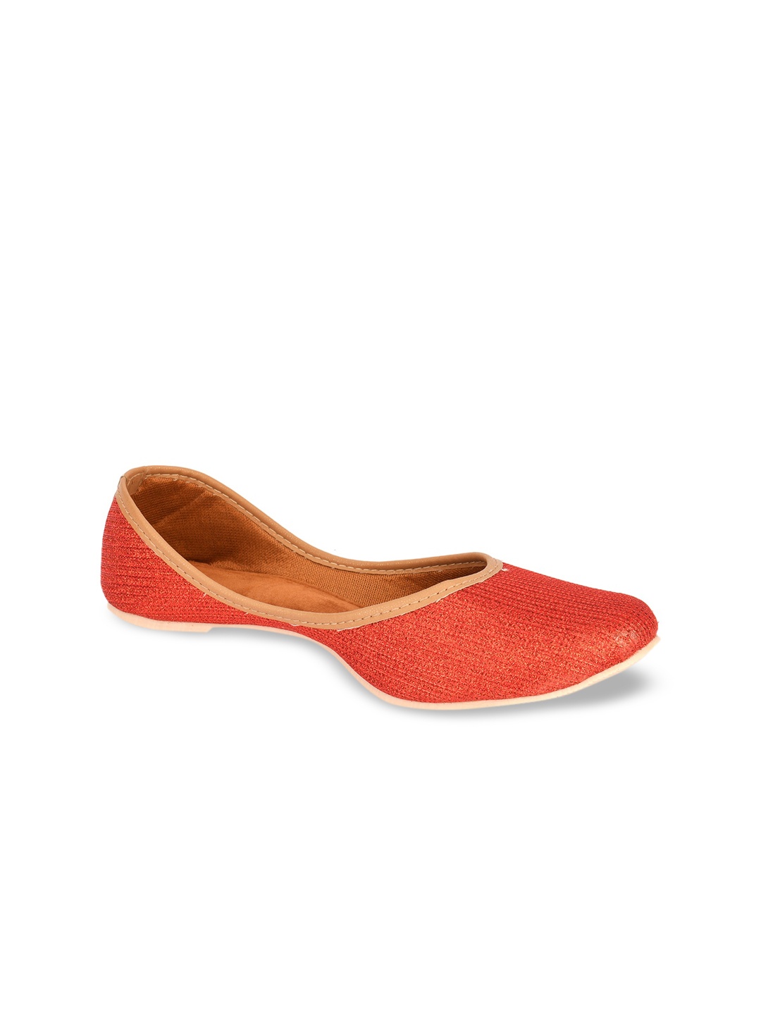 

DESI COLOUR Women Red Solid Mojaris