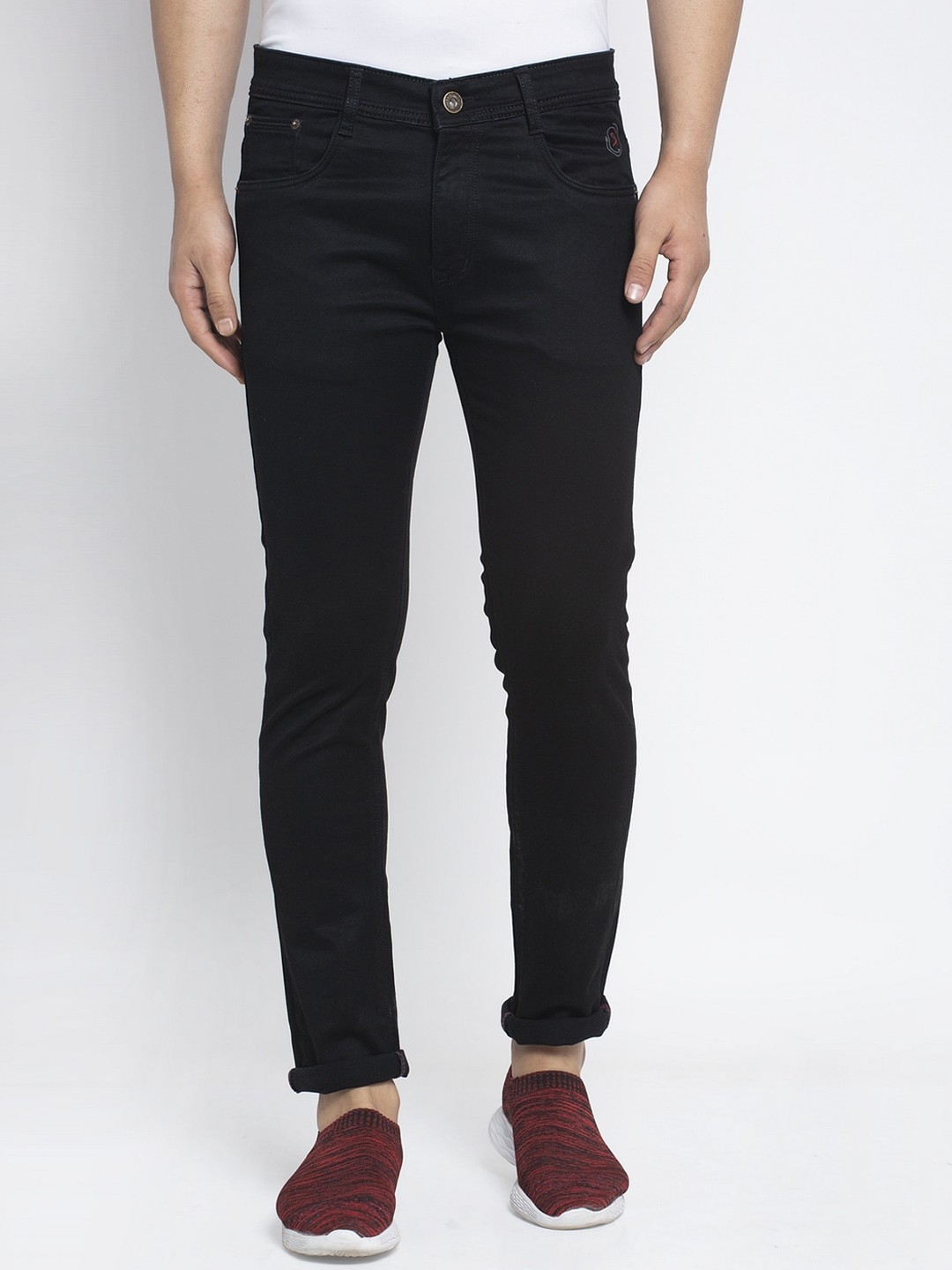 

Rodamo Men Black Slim Fit Mid-Rise Clean Look Jeans