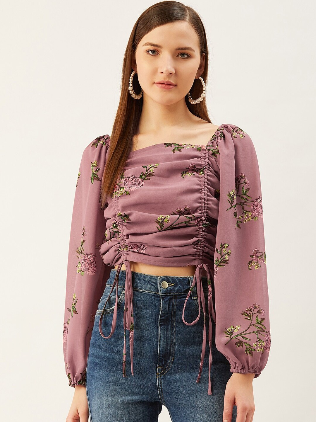 

Trend Arrest Women Pink Floral Printed Top