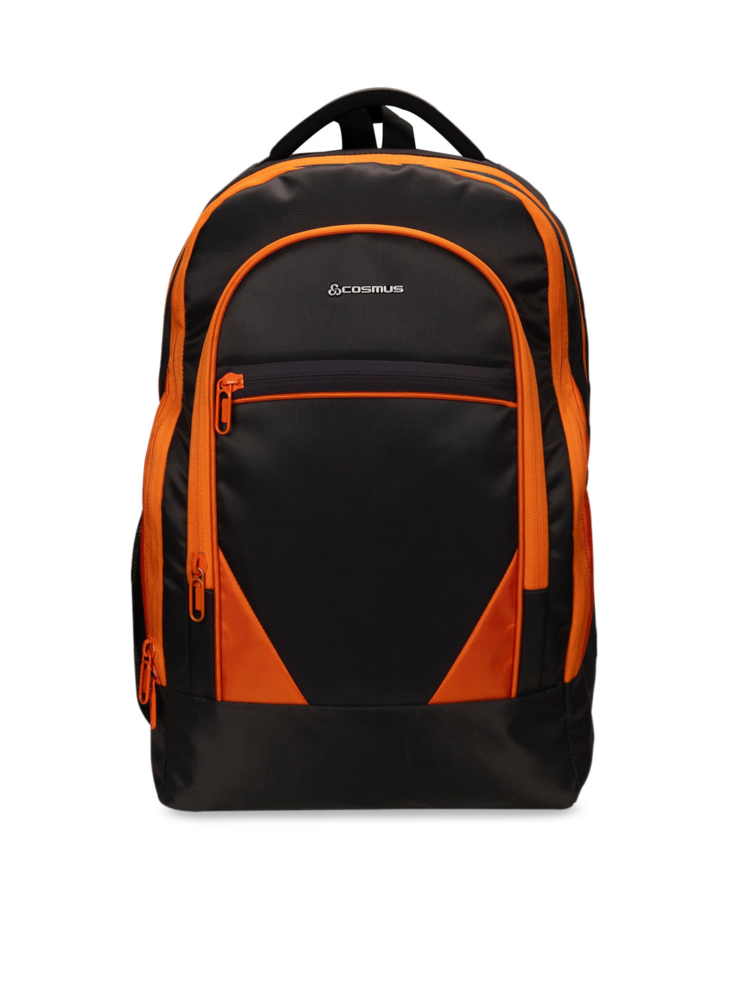 

COSMUS Unisex Black & Orange Solid Medium Backpack