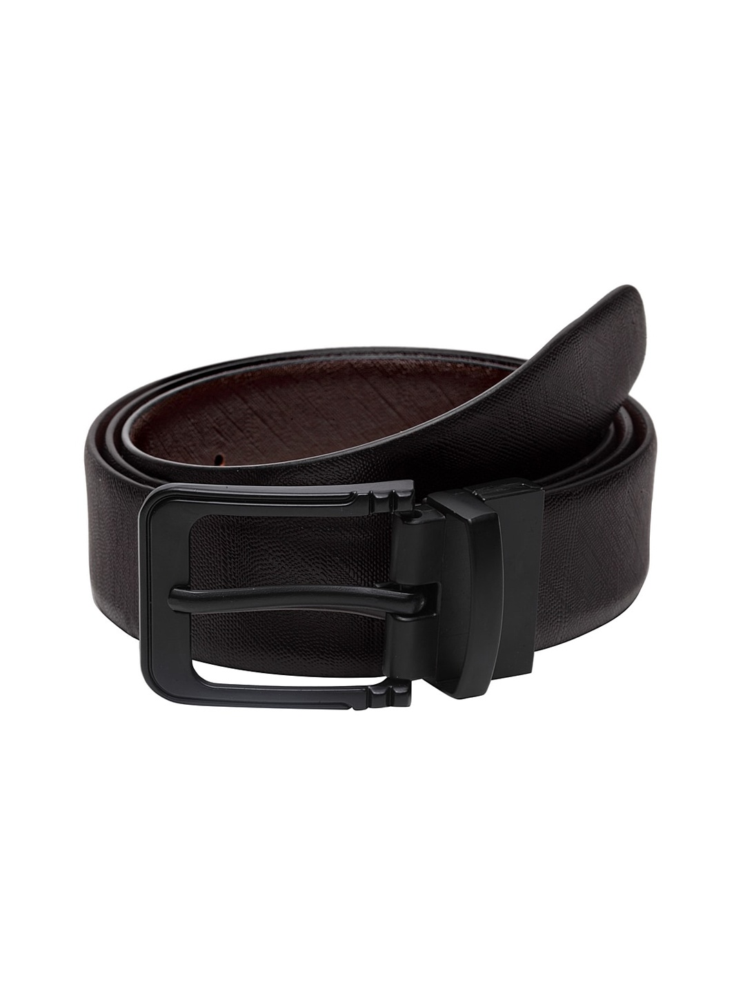 WELBAWT Men Black & Brown Solid Pure Leather Reversible Belt