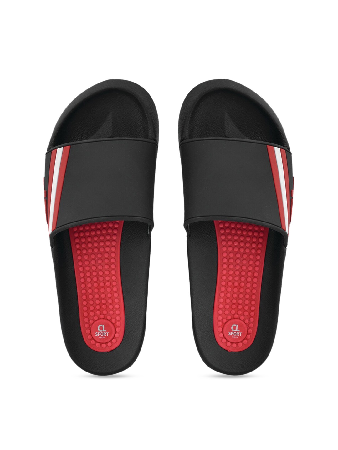 

Carlton London sports Men Black & Red Solid Sliders