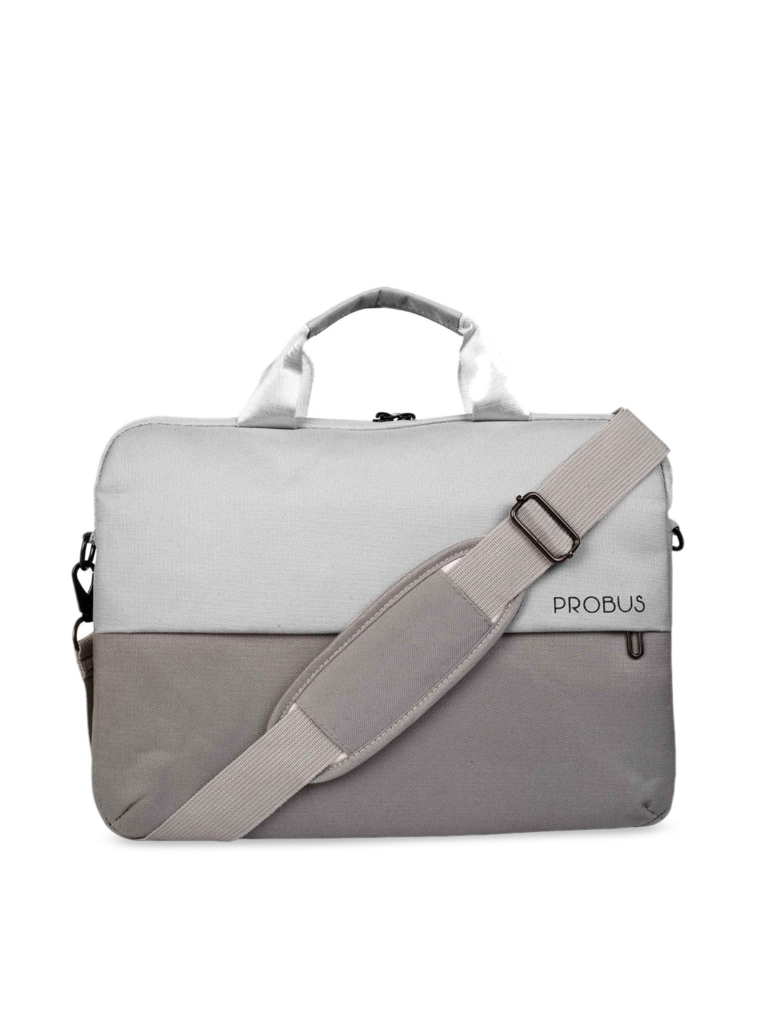 

PROBUS Unisex Grey & Off-White Colourblocked Laptop Sleeve
