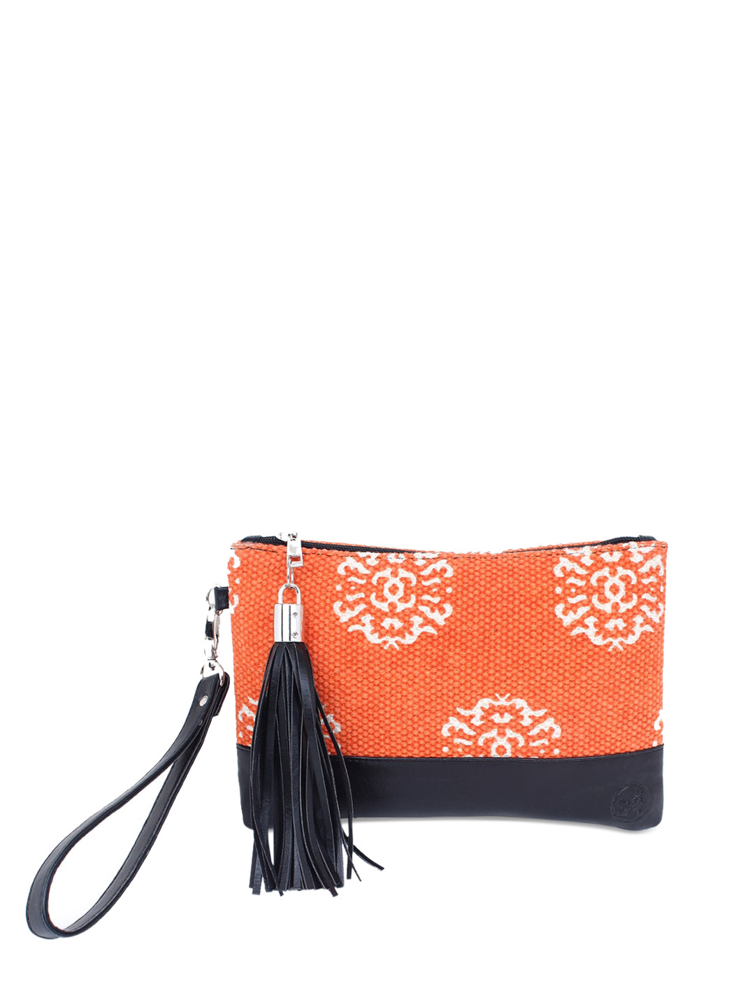 

Spice Art Women Orange & White Printed Clutch