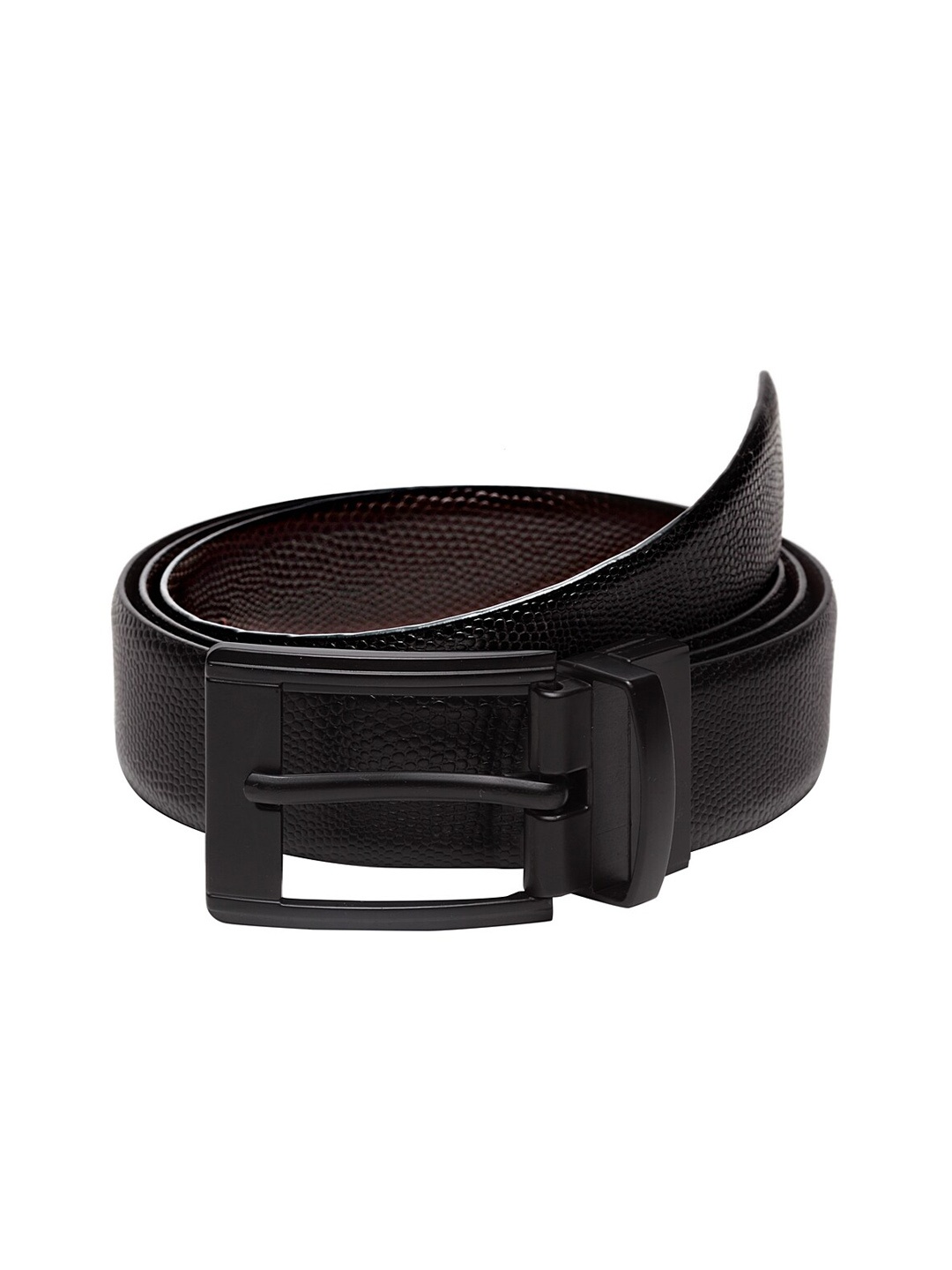 

WELBAWT Men Black & Brown Textured Belt