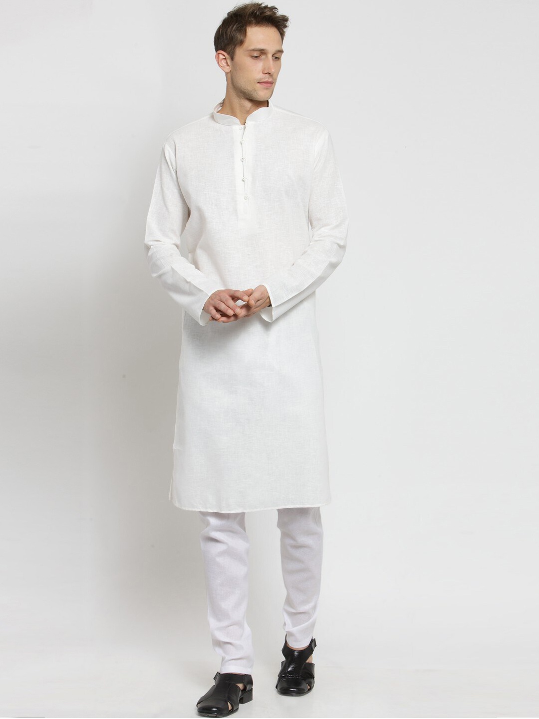 

RG DESIGNERS Men Off-White Solid Kurta with Pyjamas