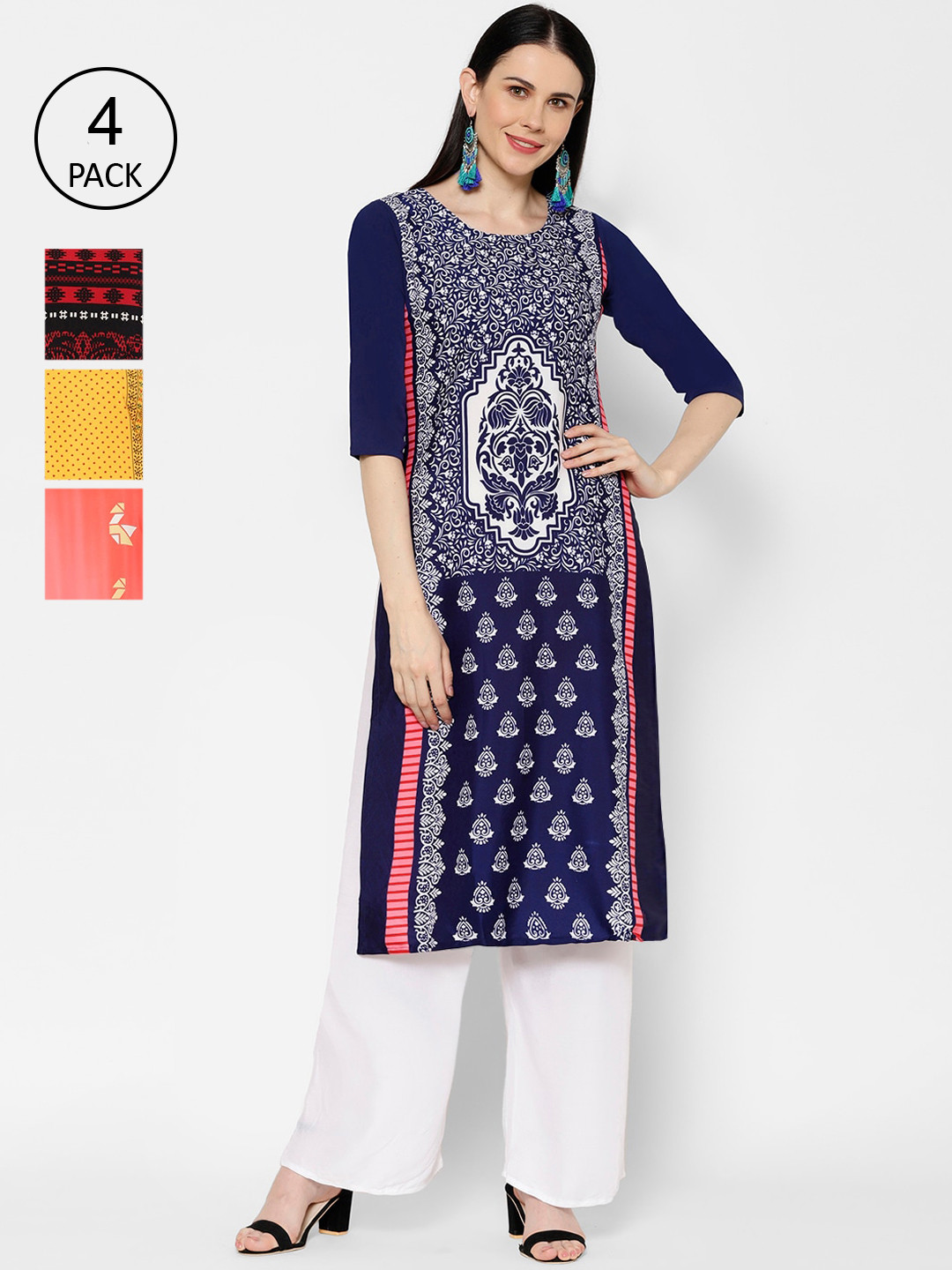 

7Threads Women Multicoloured Printed Straight Kurta, Multi