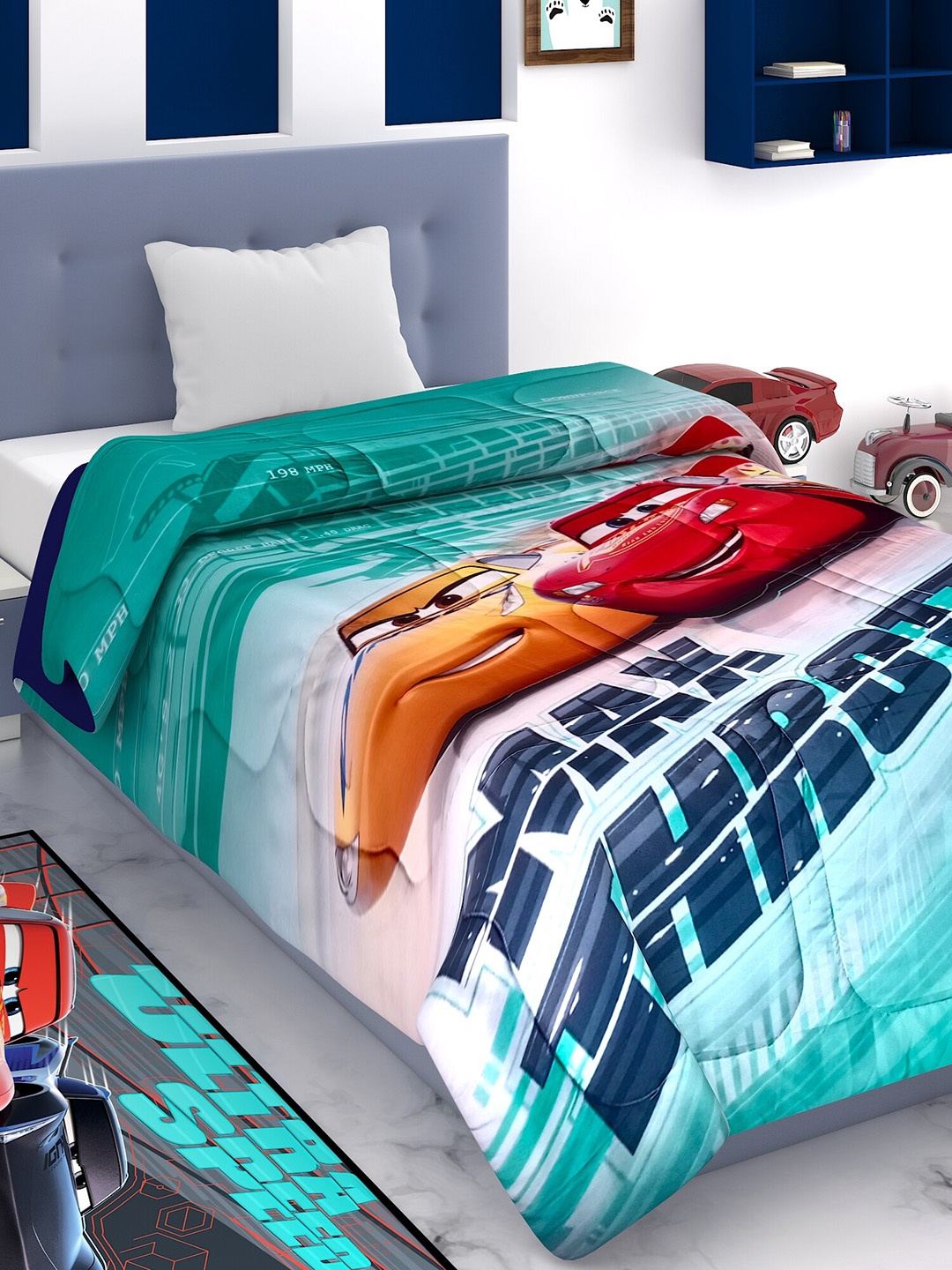 

Disney Blue & Red Printed Mild winter 300 GSM Single Bed Comforter