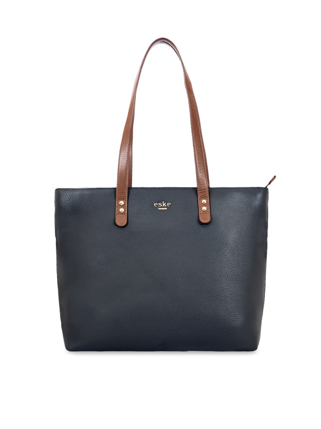 

Eske Navy Blue Solid Leather Shoulder Bag