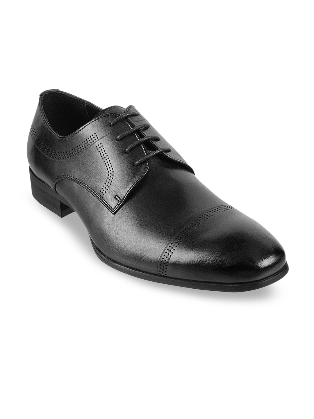 

DAVINCHI Men Leather Formal Derbys, Black