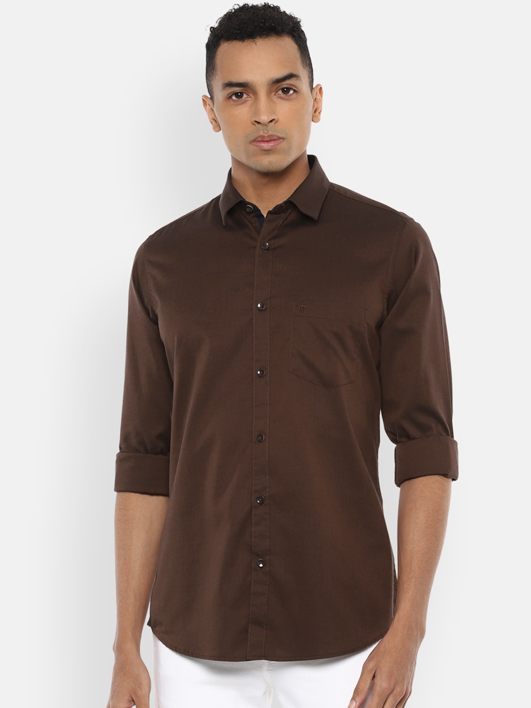

Van Heusen Sport Men Brown Slim Fit Solid Casual Shirt