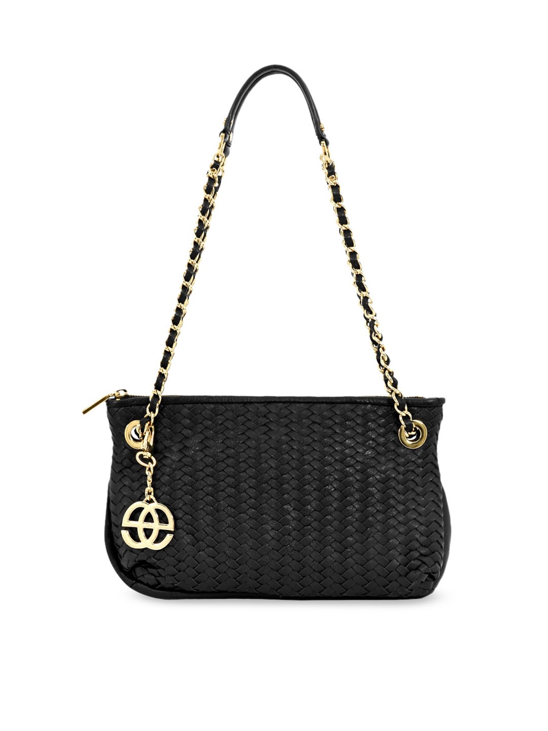 

Eske Black Solid Shoulder Leather Bag
