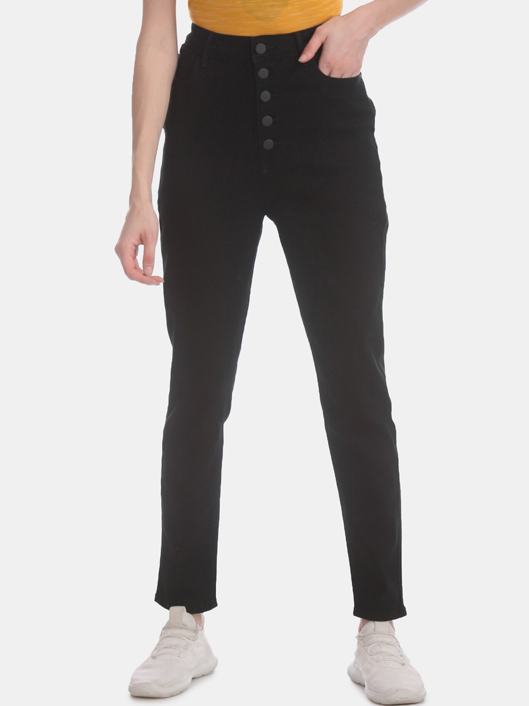 

Flying Machine Women Black Super Skinny Fit Mid-Rise Clean Look Stretchable Jeans