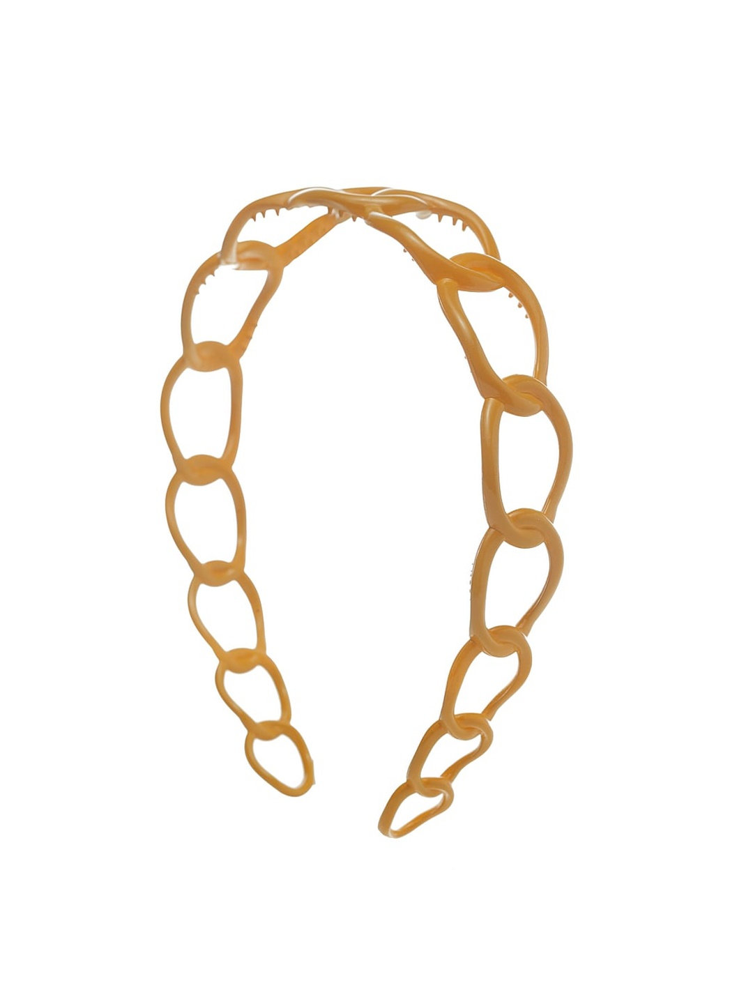 

Ferosh Women Mustard Yellow Ring Patterned Hairband