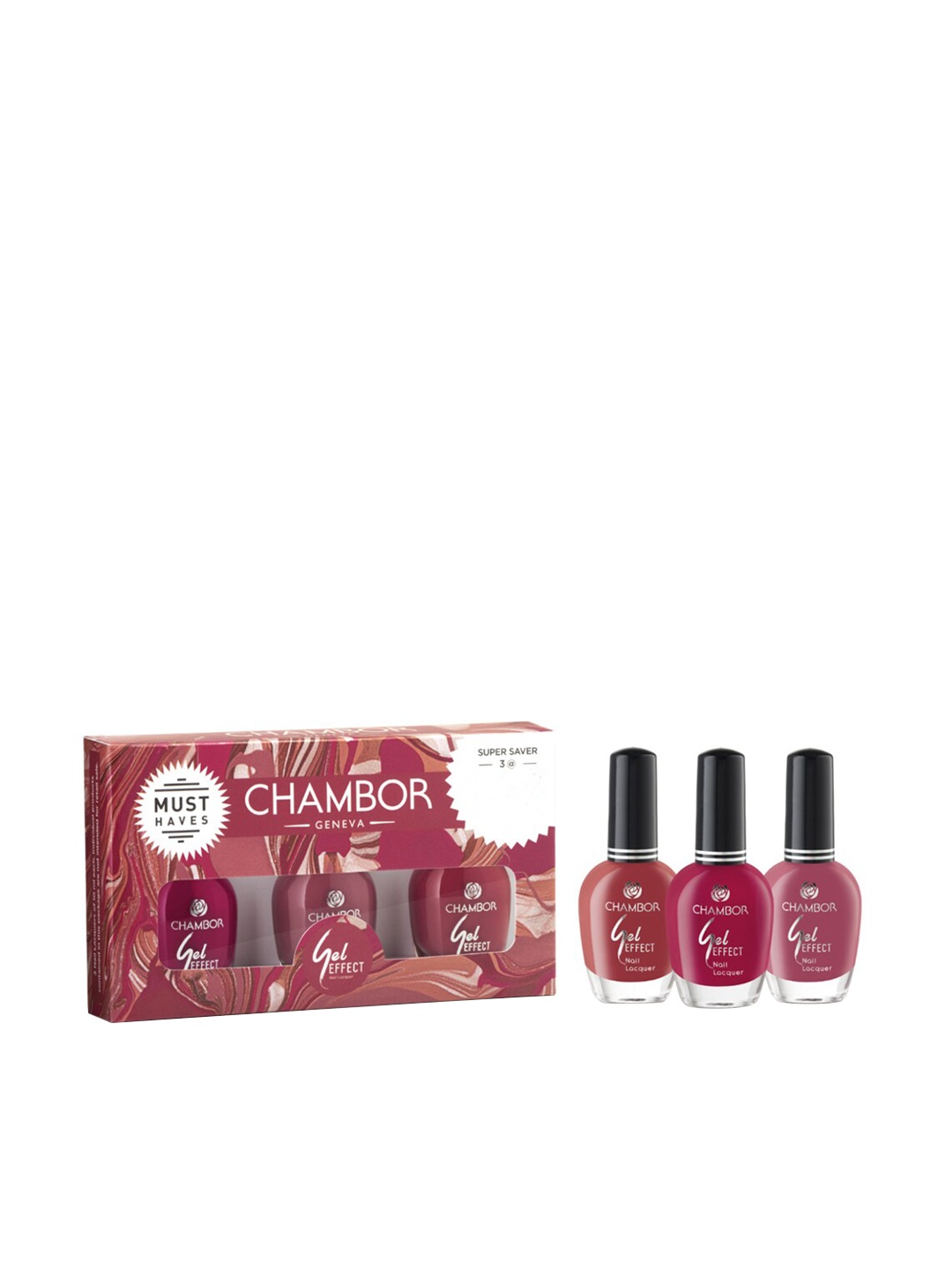 

Chambor Women Set Of 3 Multicoloured 0317 Gel Effect Nail Lacquers, Multi