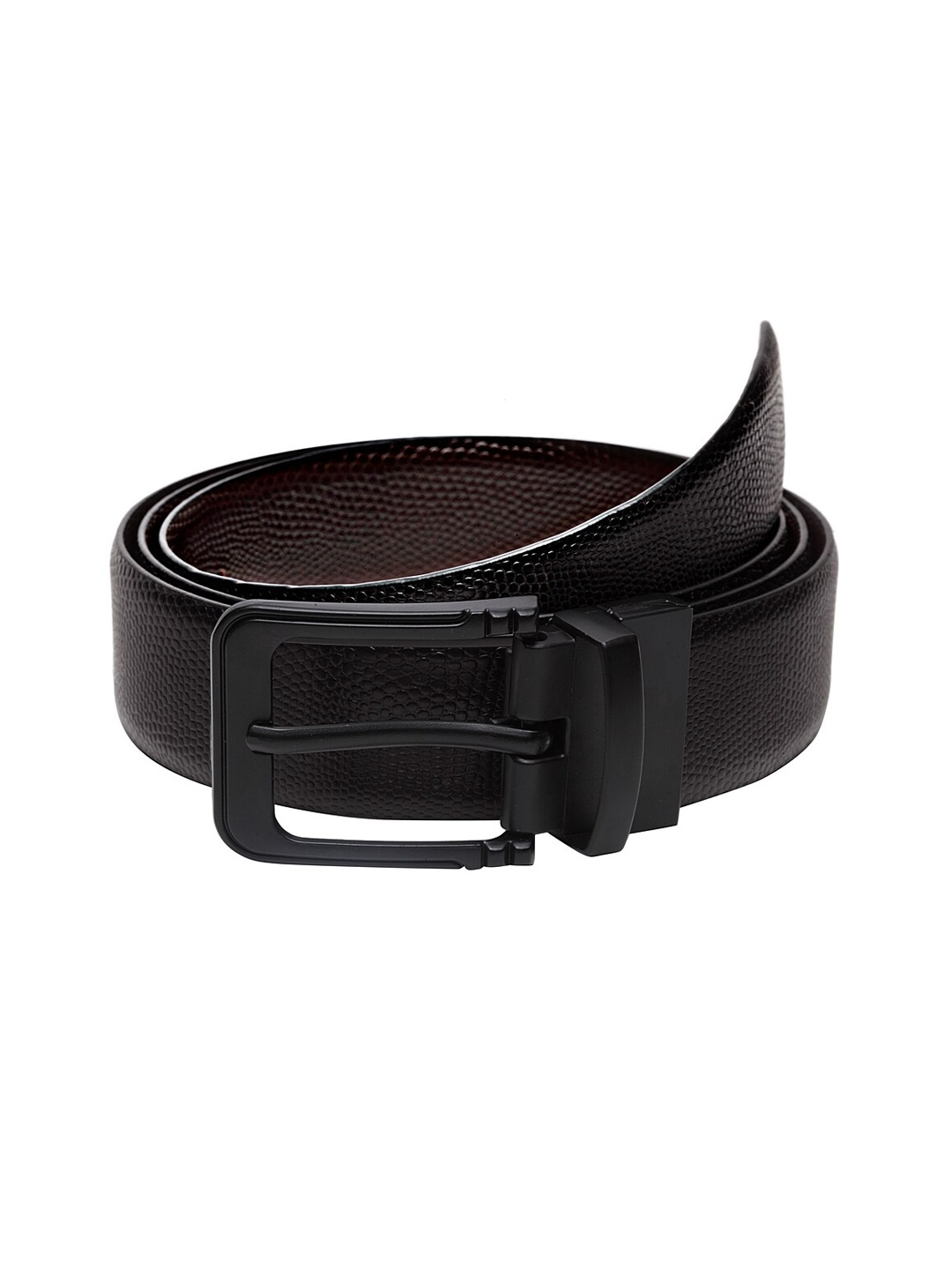 

WELBAWT Men Black & Brown Solid Pure Leather Reversible Belt