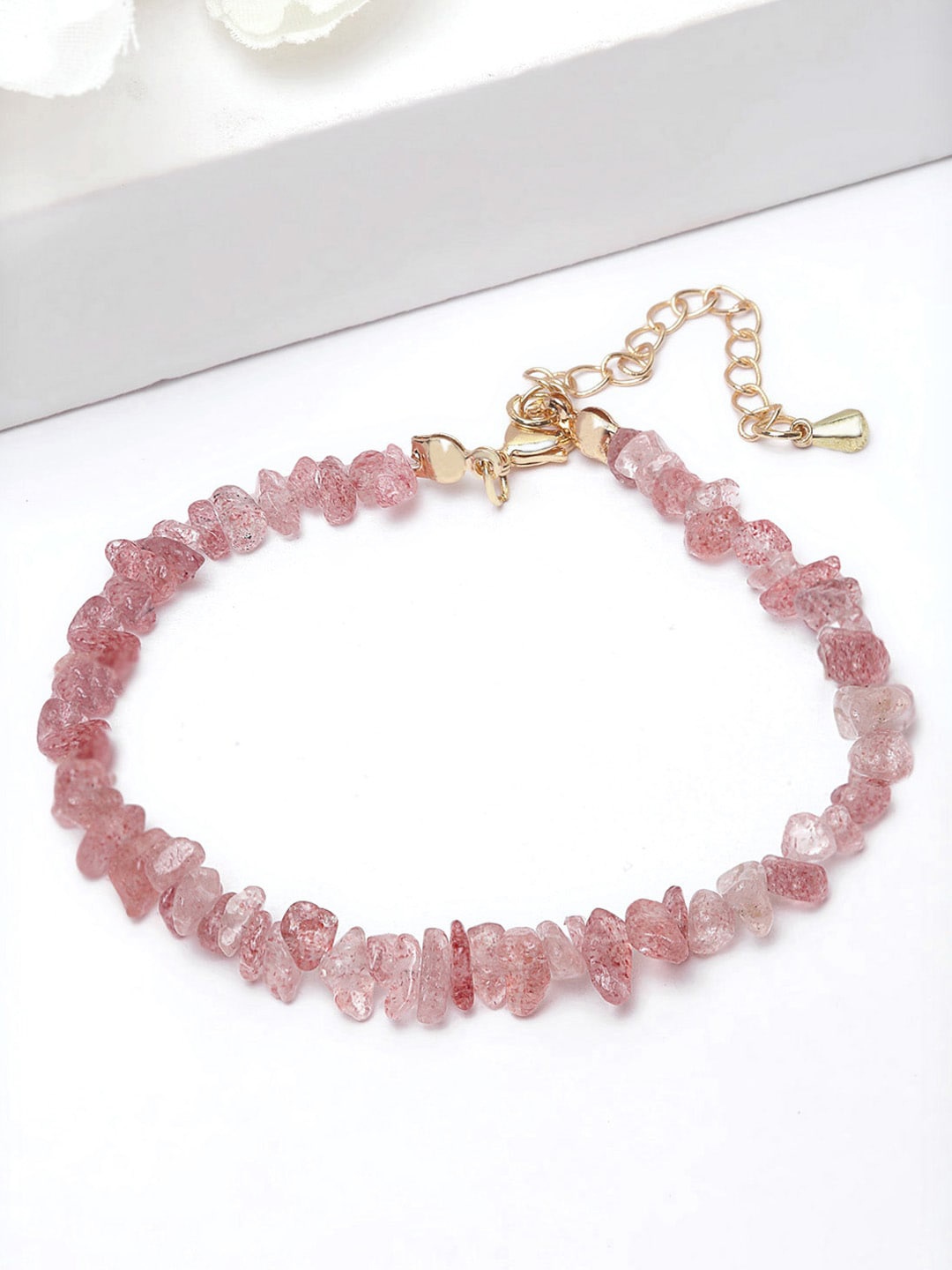 

AVANT-GARDE PARIS Gold-Plated Pink Crystal Beaded Bracelet