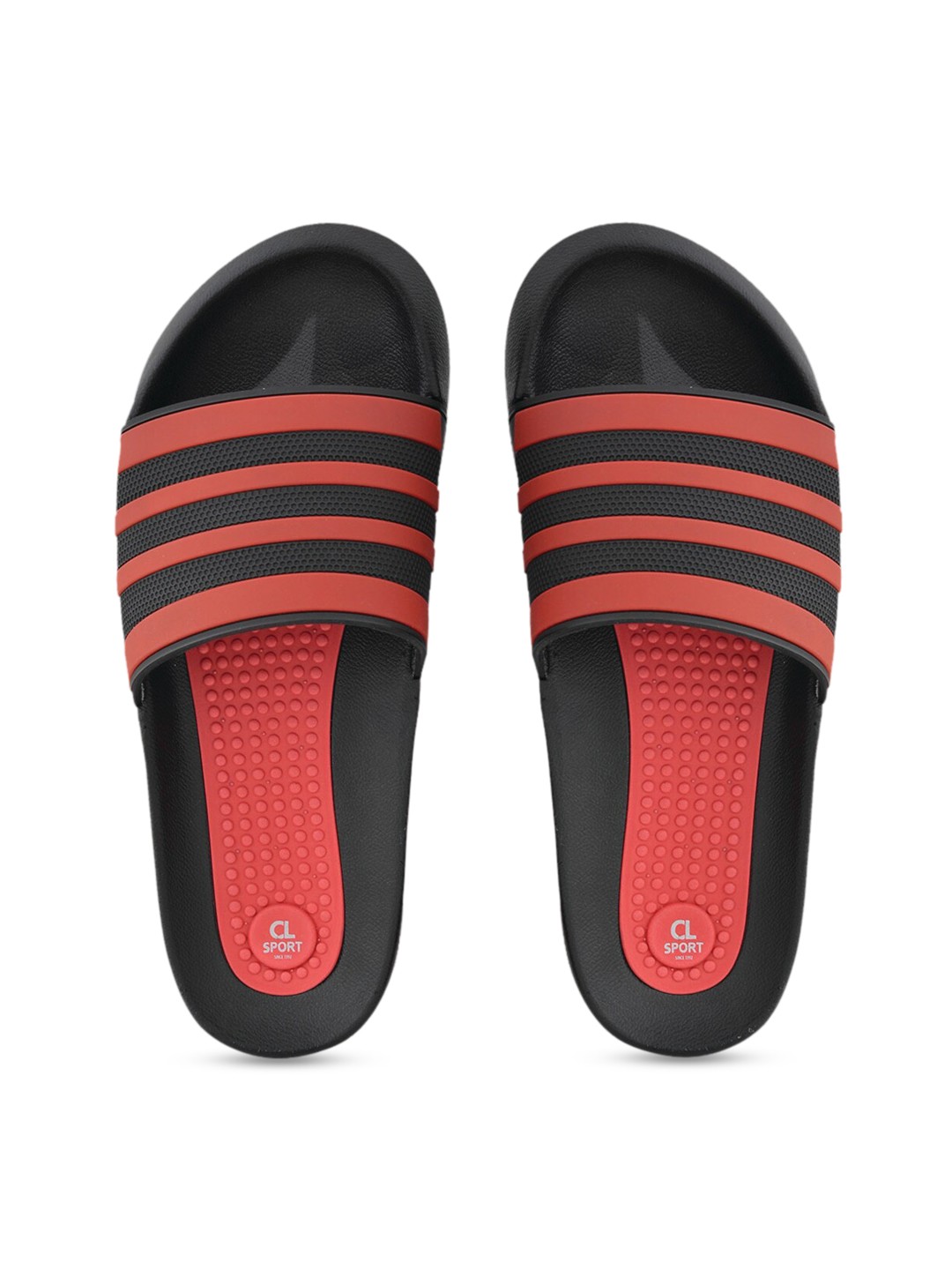 

Carlton London sports Men Black & Red Striped Sliders
