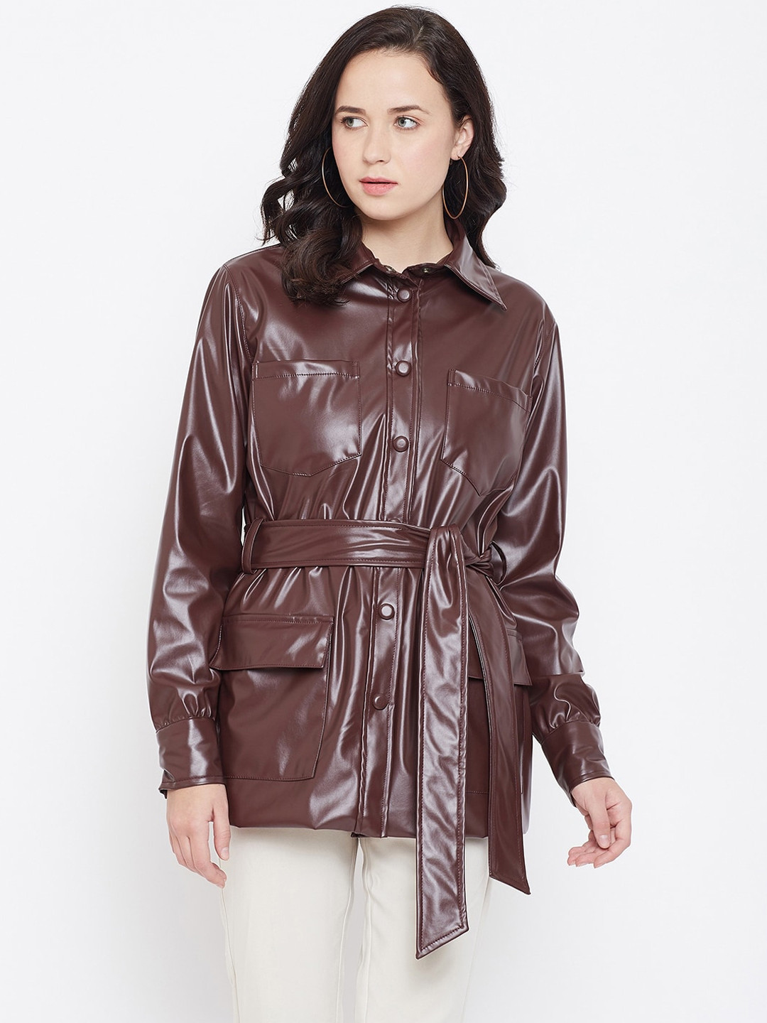 

Zastraa Women Brown Solid Tailored Jacket