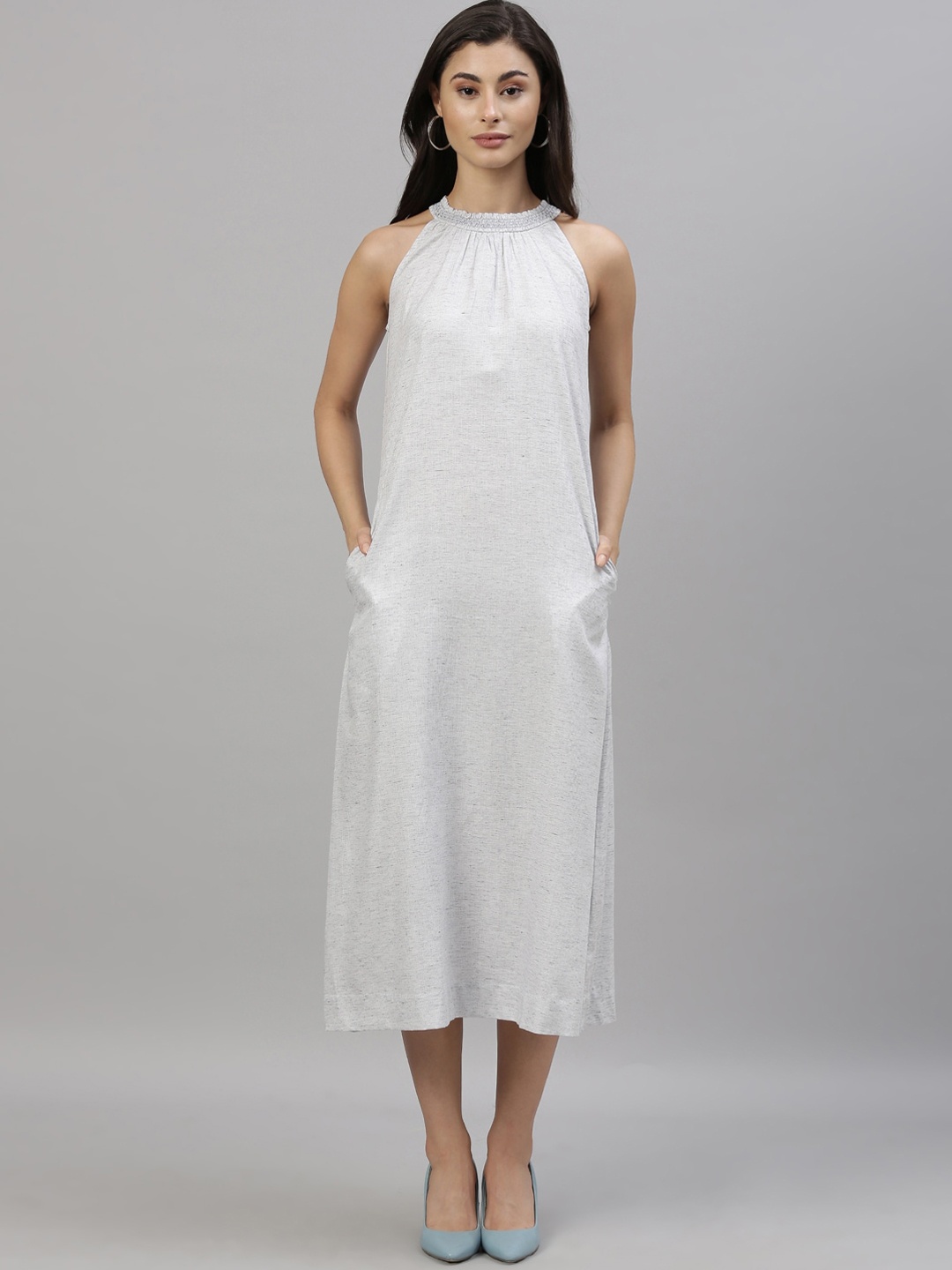 

RAREISM Women Grey Solid A-Line Dress