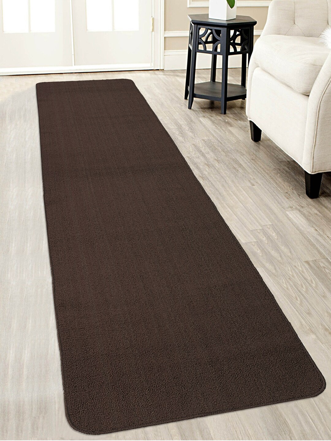 

Saral Home Brown Solid Antiskid Floor Runner
