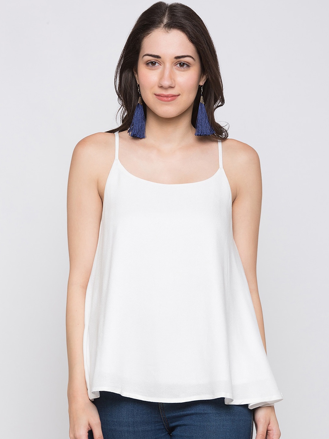 

Globus Women White Solid A-Line Top