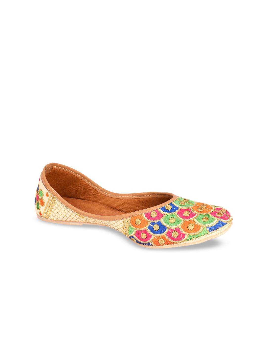 

DESI COLOUR Women Pink Embellished Mojaris