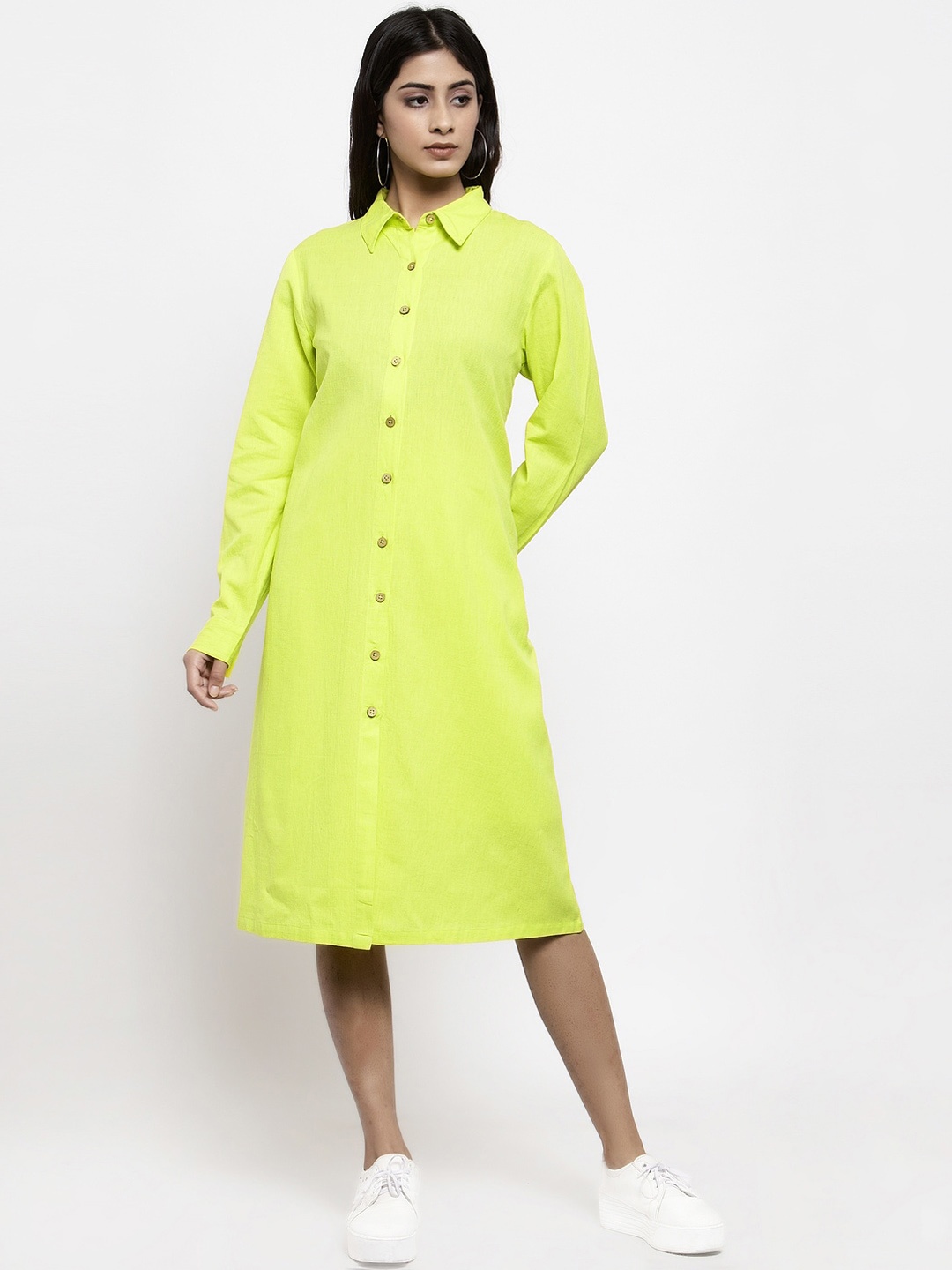

THE SILHOUETTE STORE Lime Green Shirt Dress