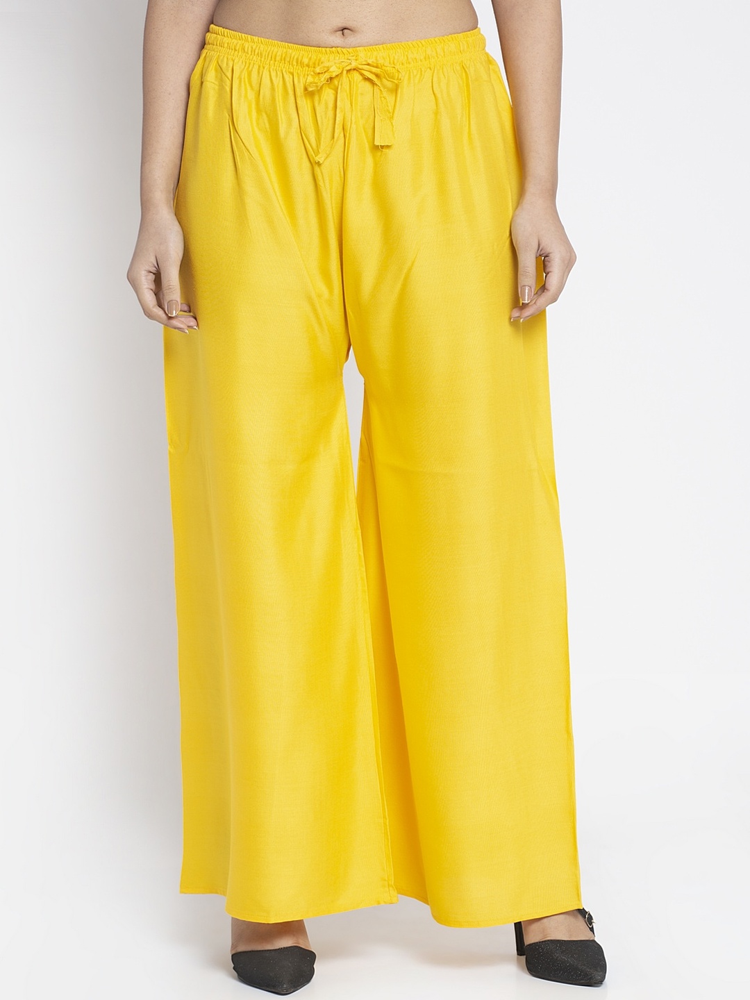 

GRACIT Women Yellow Solid Flared Palazzo