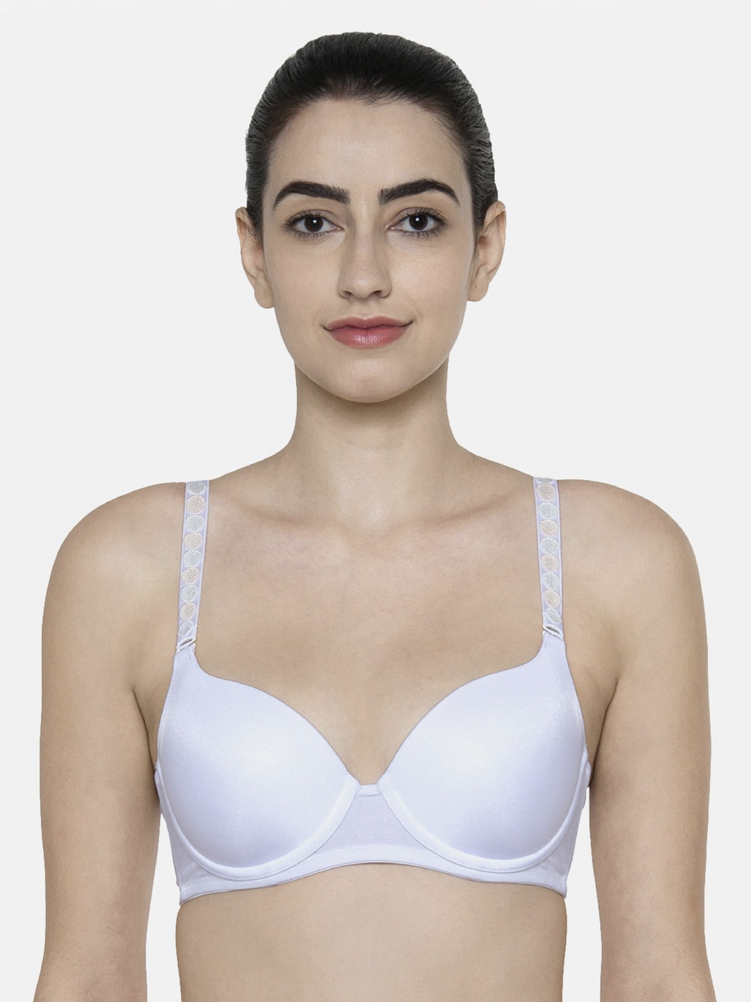 

Triumph Fancy T-Shirt Bra Invisible Wired Padded Medium Coverage and Shapely Support Bra, White