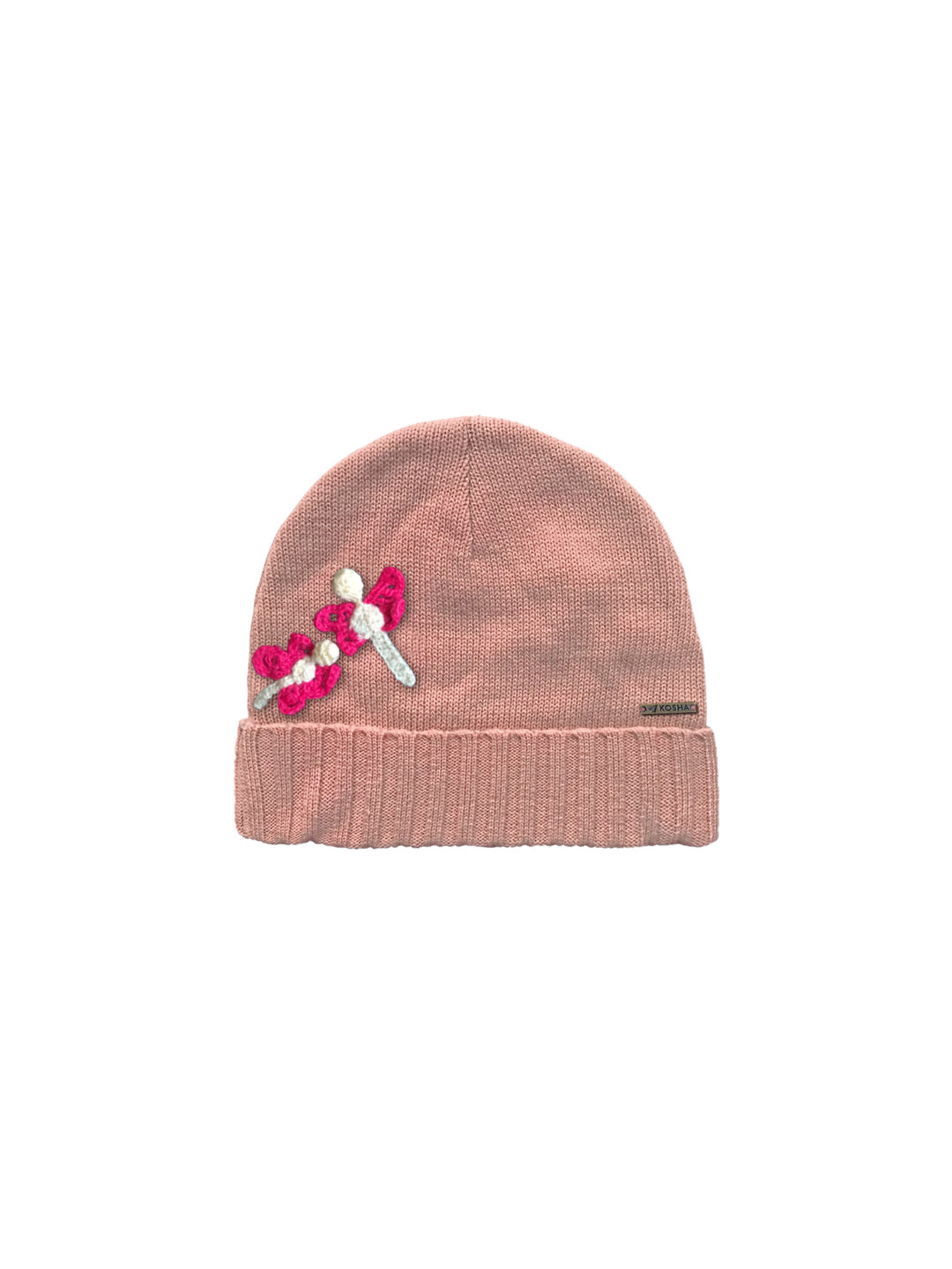 

Kosha Girls Pink Acrylic Wool Animal Applique Cap, Peach