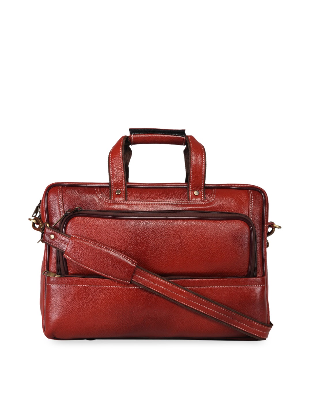 

GENWAYNE Men Tan Solid Laptop Bag