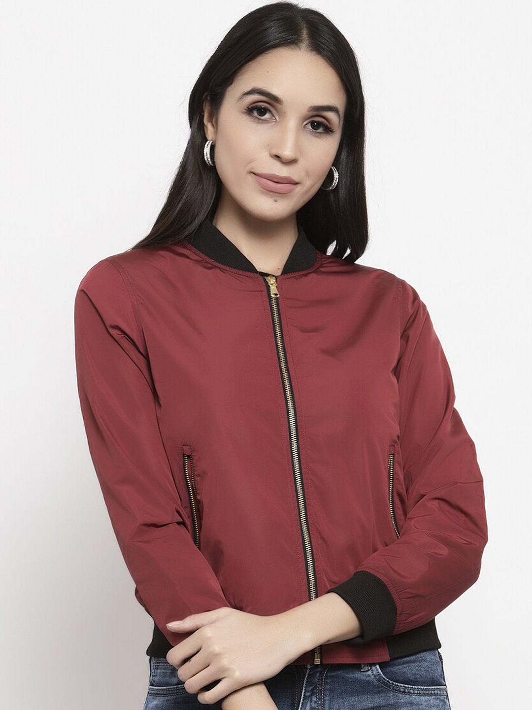 Gipsy Women Maroon Solid Bomber
