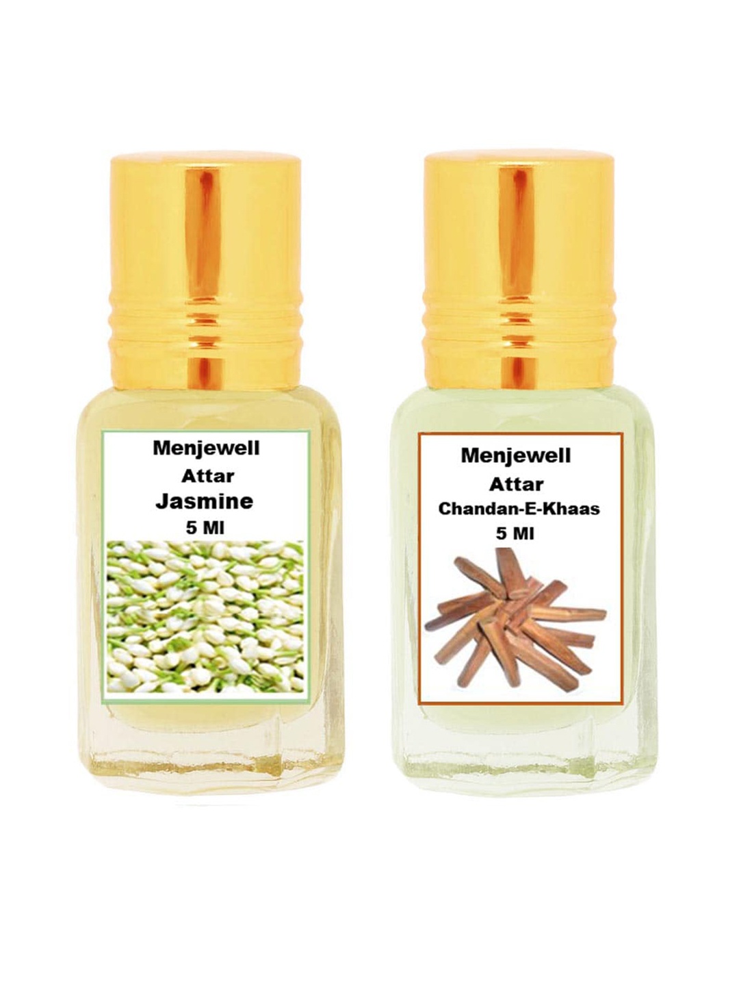

Menjewell Unisex Set Of Chandan-E-Khaas & Jasmine Attar, Transparent
