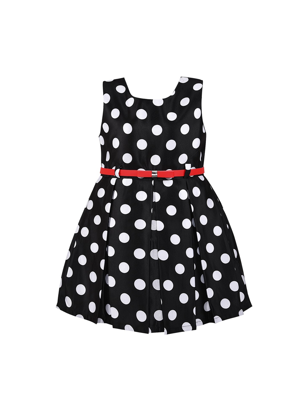 

Wish Karo Girls Black Printed Fit and Flare Dress