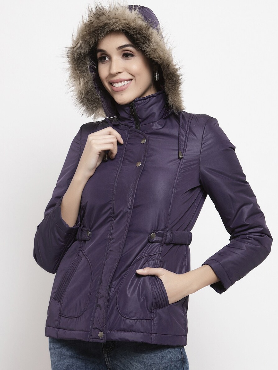 

Gipsy Women Purple Solid Bomber
