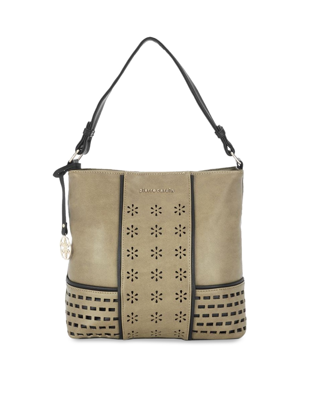 

pierre cardin Green Self Design Hobo Bag