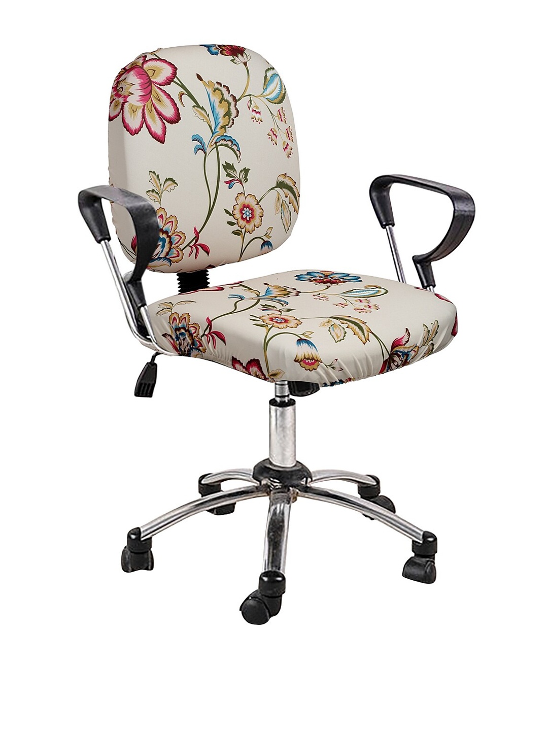 Cortina Beige & Green Printed Chair Cover