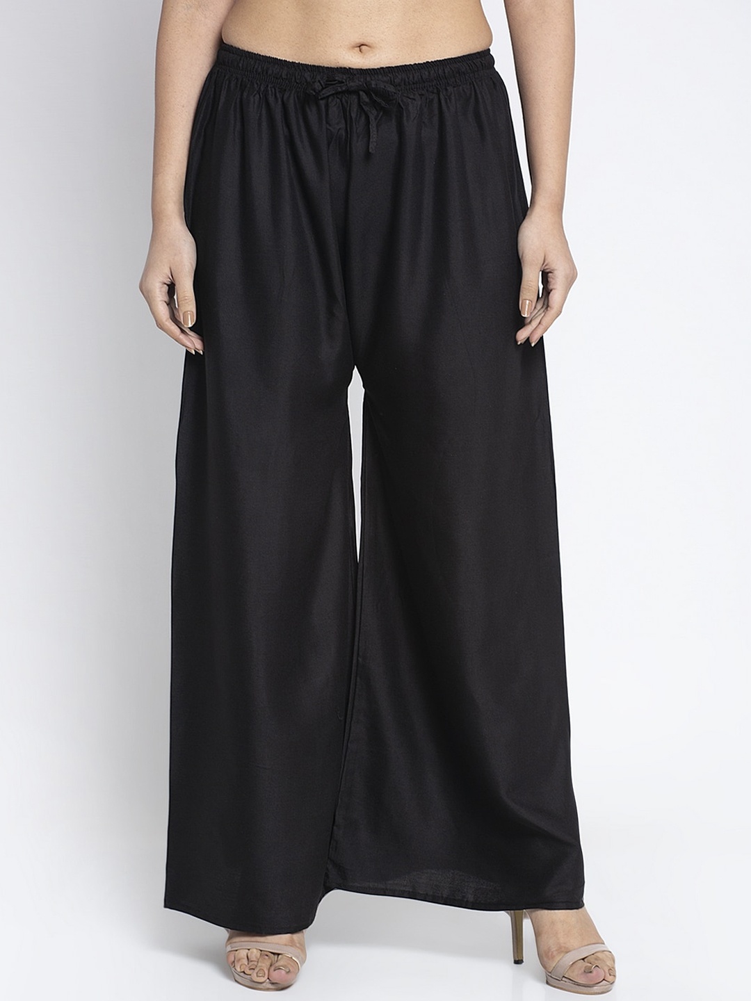 

GRACIT Women Black Solid Flared Palazzo