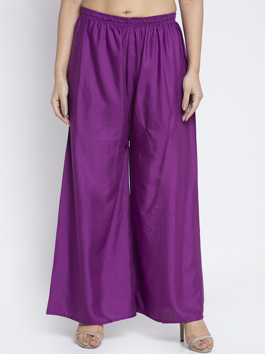 

GRACIT Women Purple Solid Flared Palazzo