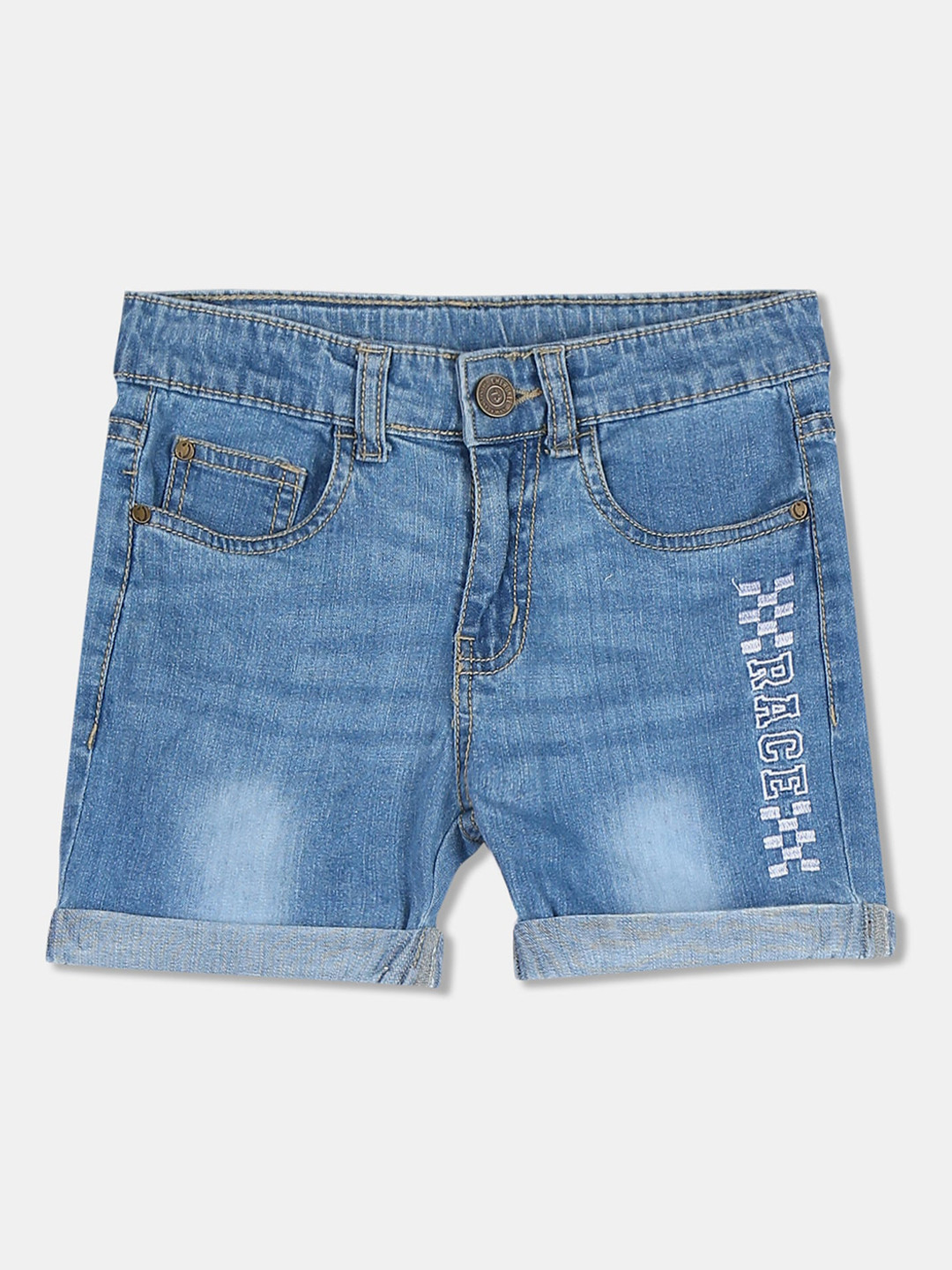 

Cherokee Boys Blue Solid Regular Fit Denim Shorts