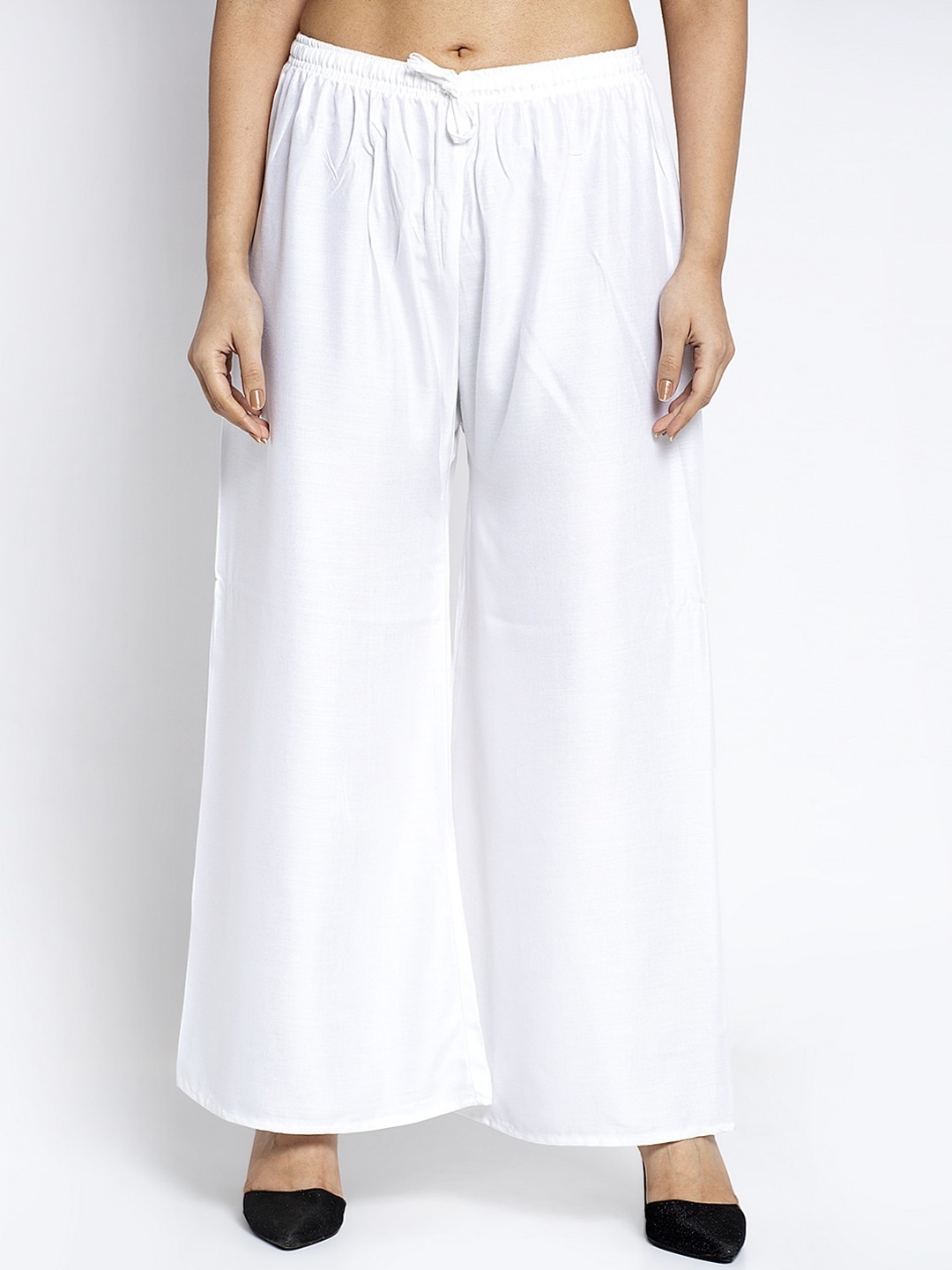 

GRACIT Women White Solid Flared Palazzo